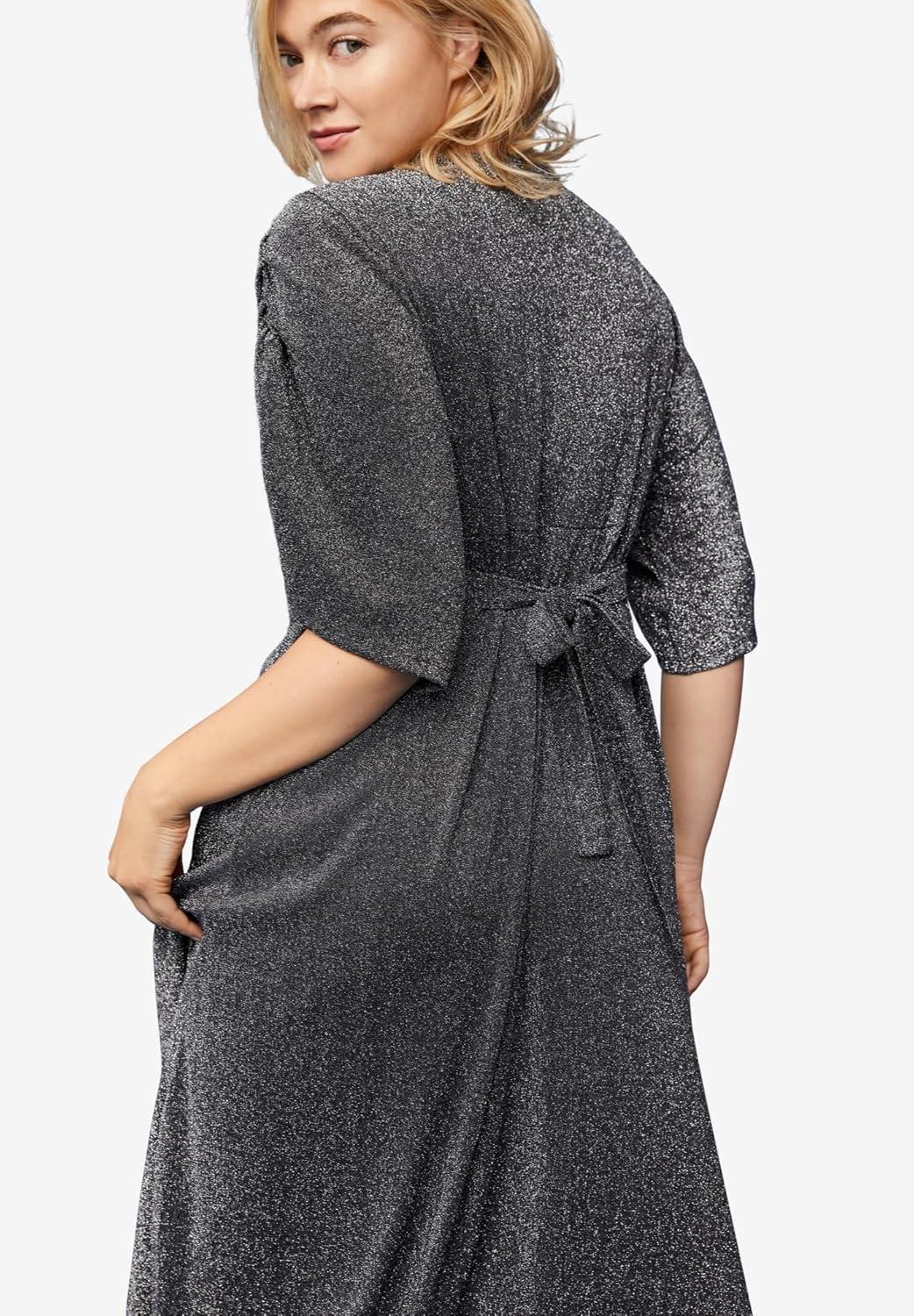 image:imageEllos Plus Size Knit TieBack MaxiBlack