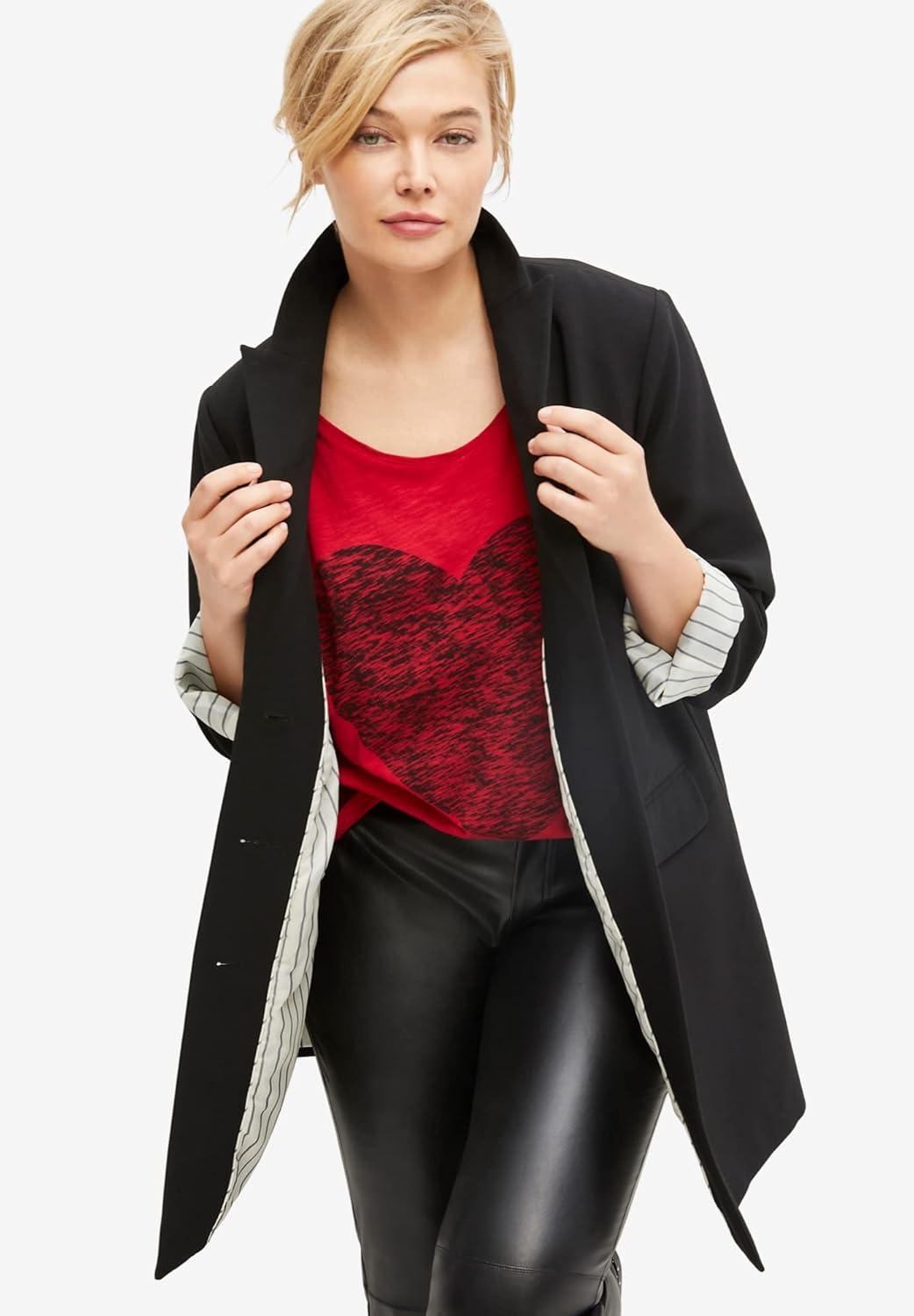 image:imageEllos Plus Size Love Graphic TeeFrost Sage Floral Heart
