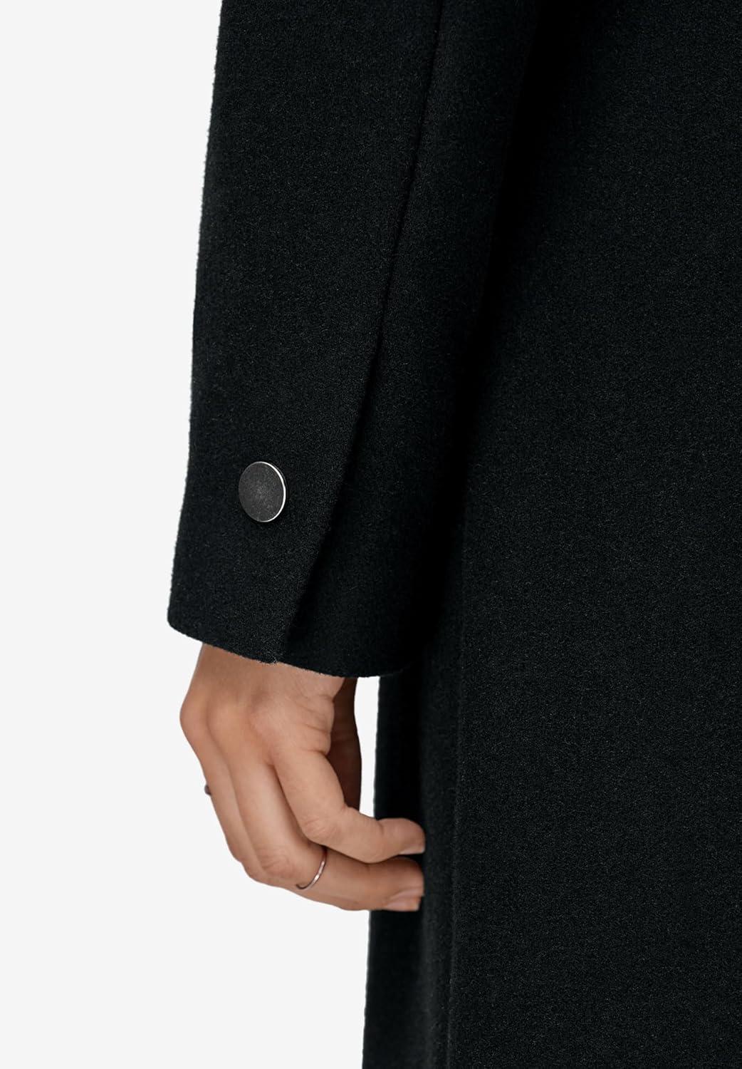 image:imageEllos Plus Size WrapCollar WoolBlend CoatBrown Sugar