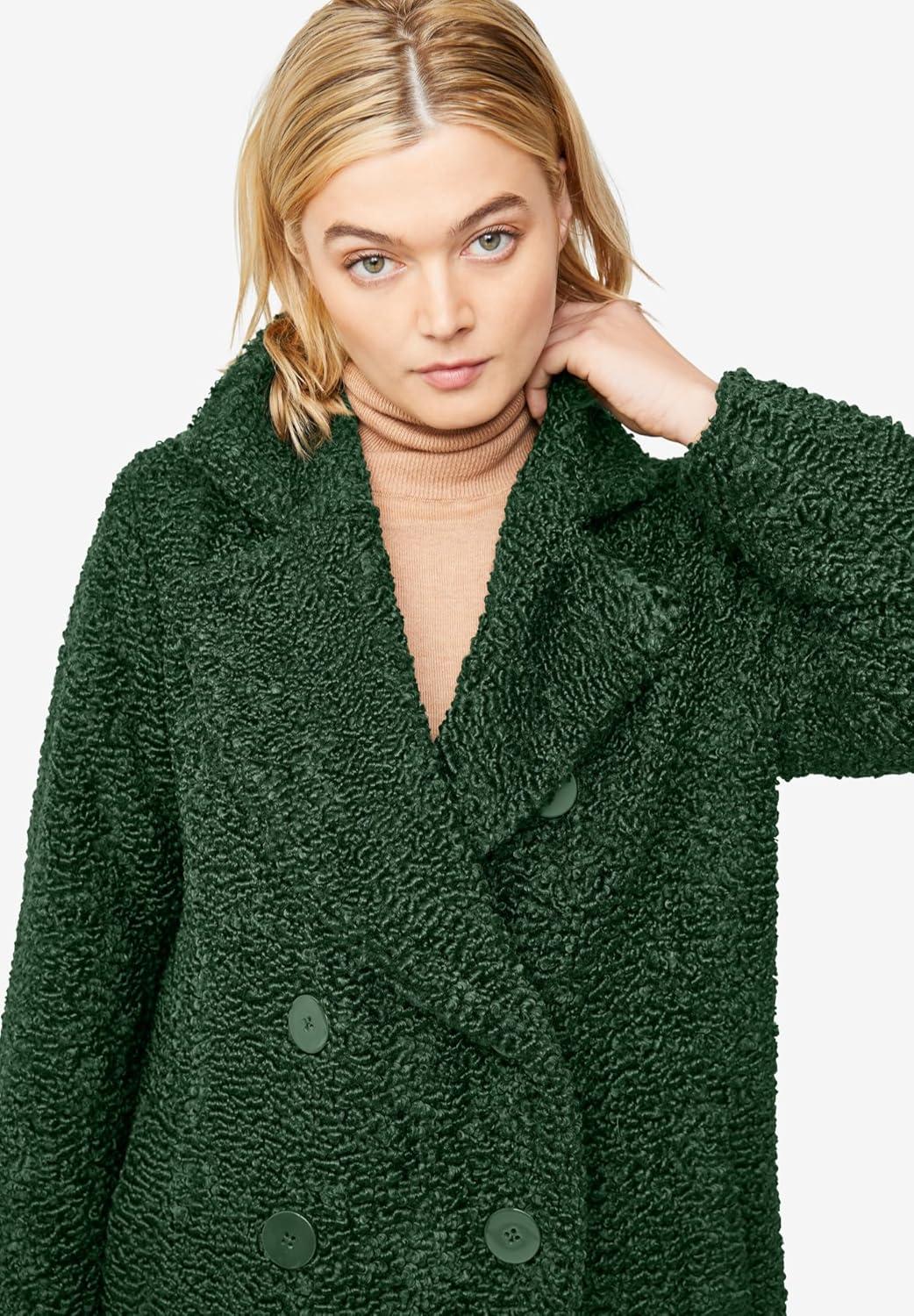 image:imageellos Plus Size DoubleBreasted Teddy Coat