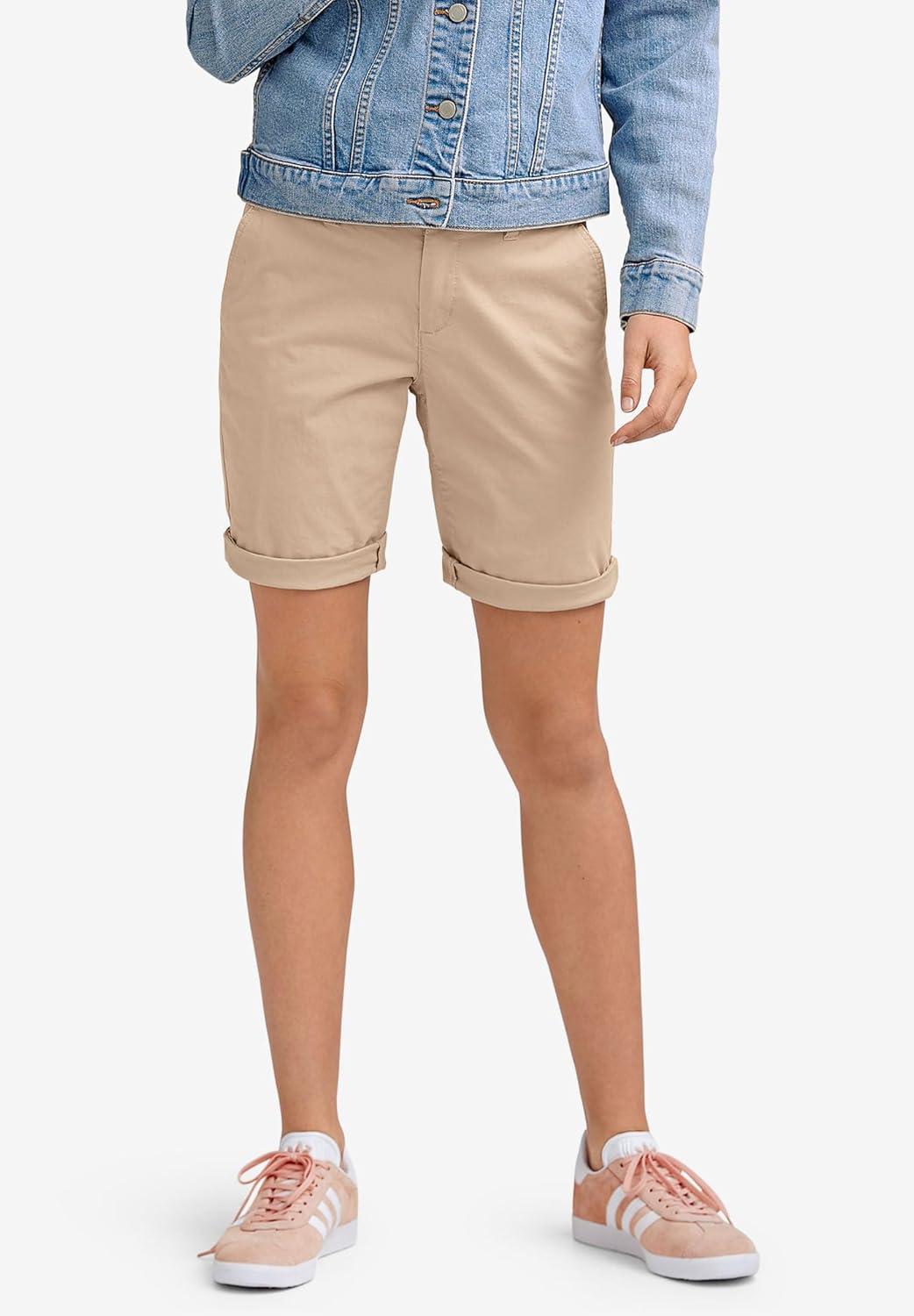 image:imageellos Plus Size Stretch Chino MidRise Bermuda ShortsBlack