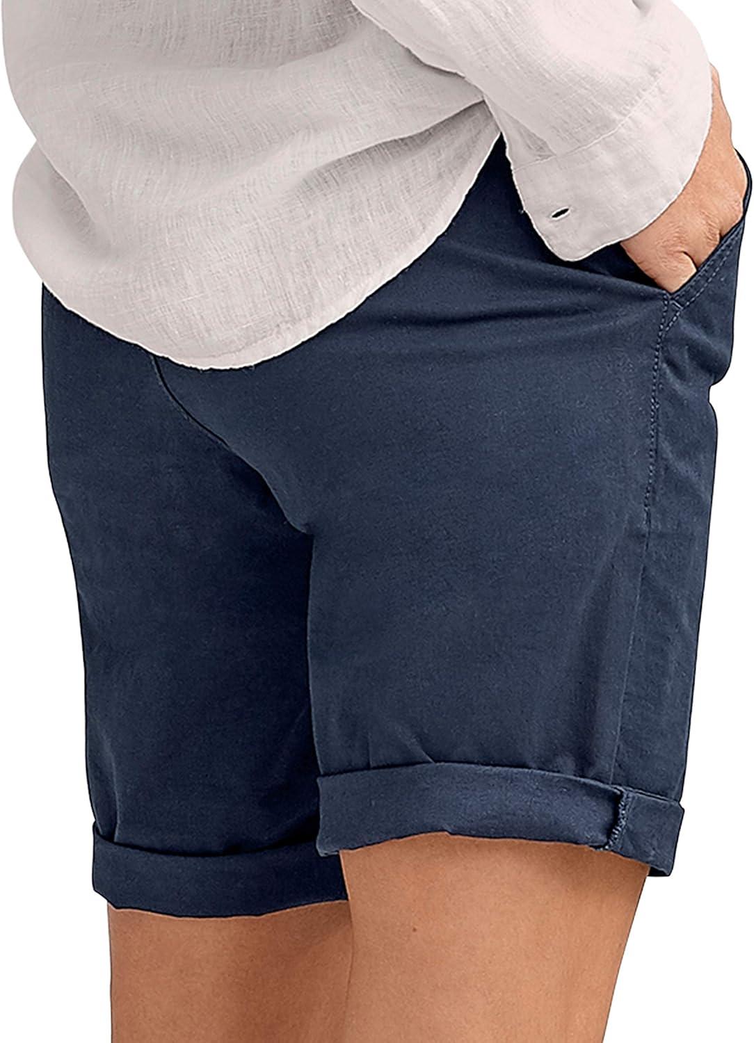 image:imageellos Plus Size Stretch Chino MidRise Bermuda ShortsBlack