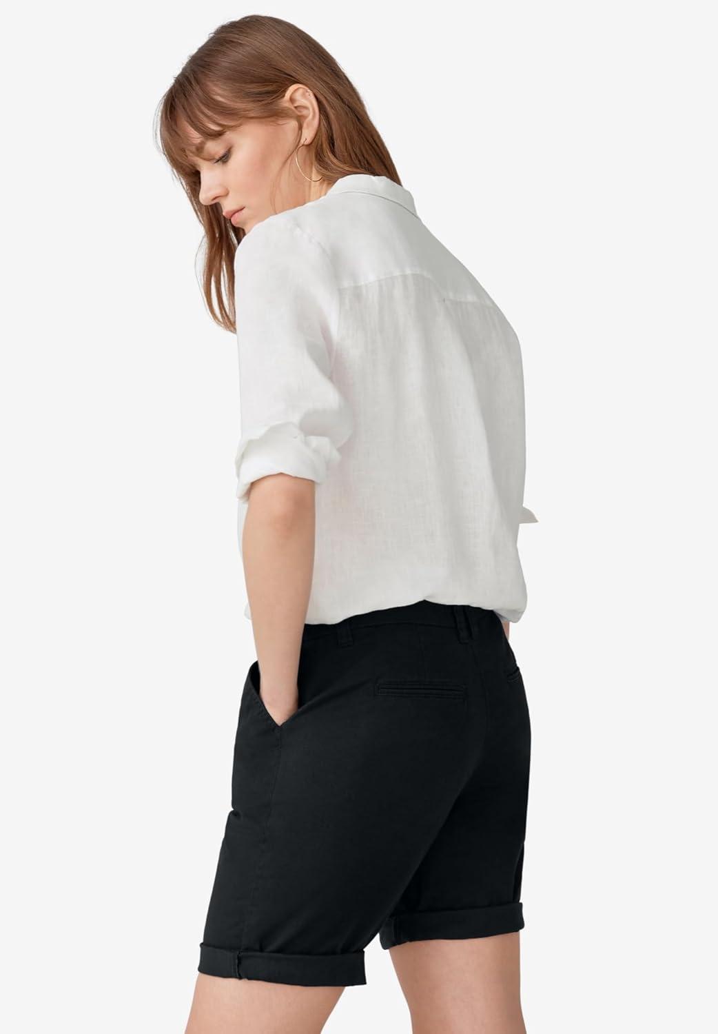 image:imageellos Plus Size Stretch Chino MidRise Bermuda ShortsBlack