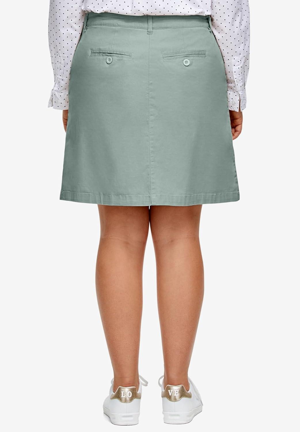 image:imageellos Plus Size Stretch Chino MidRise SkortGrey Spruce