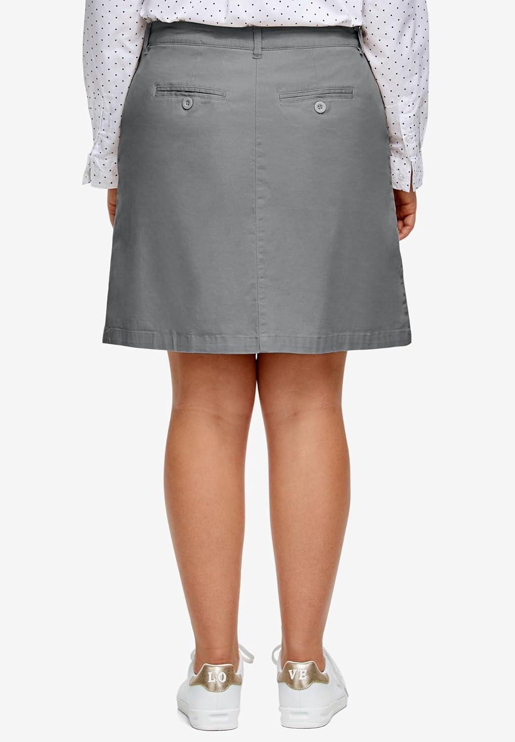 image:imageellos Plus Size Stretch Chino MidRise SkortSlate