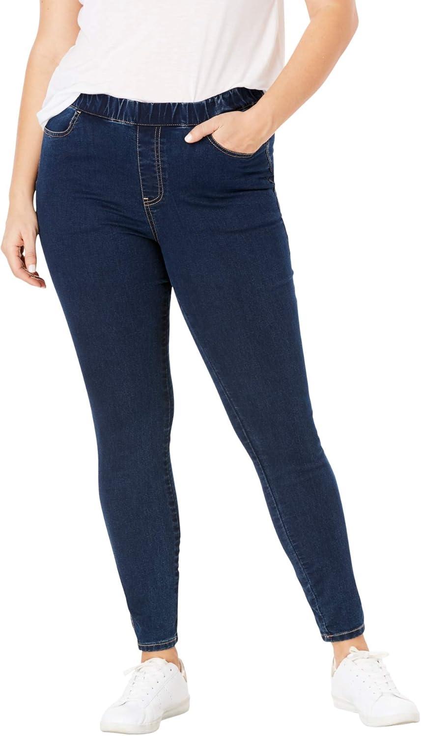 image:imageellos Plus Size Stretch Denim MidRise PullOn 4 Pocket JeggingsIndigo