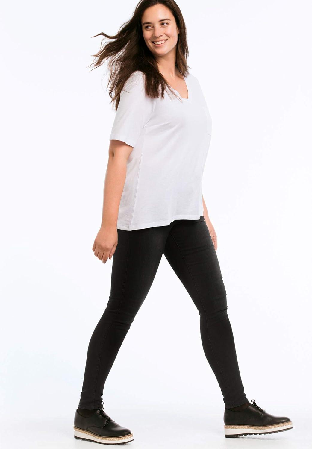 image:imageellos Plus Size Stretch Denim MidRise PullOn 4 Pocket JeggingsMedium Stonewash