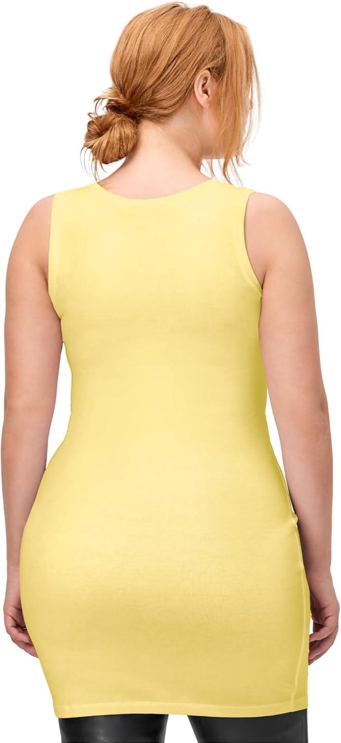 image:imageellos Plus Size Stretch Knit Scoop Neck Sleeveless Long TankButter