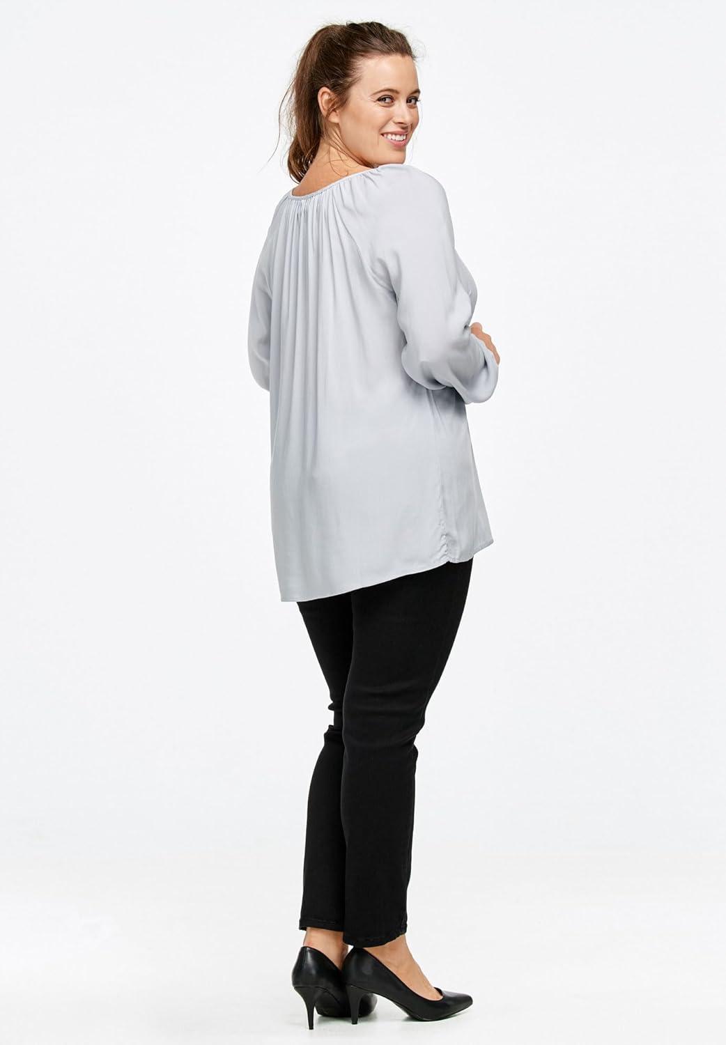 image:imageellos Plus Size Tie Neck Peasant TunicWild Plum