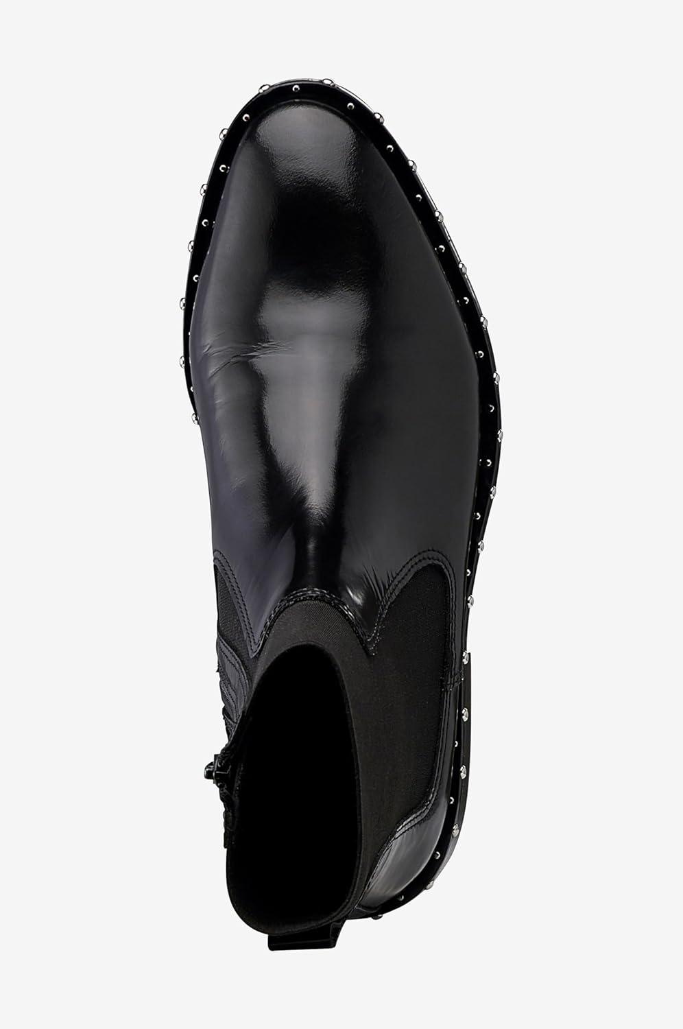 image:imageellos Womens Wide Width Patent Leather Studded Bootie