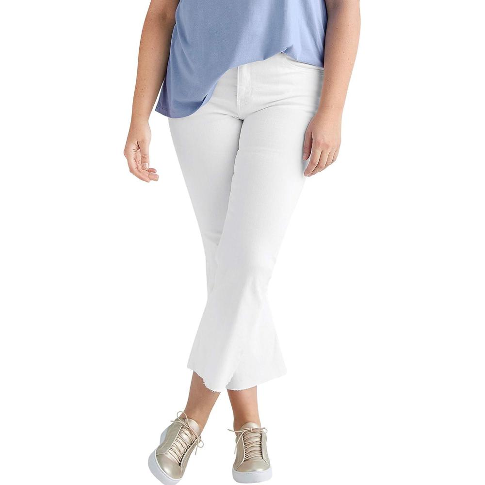 image:imageEllos Plus Size Crop Bootcut JeansWhite