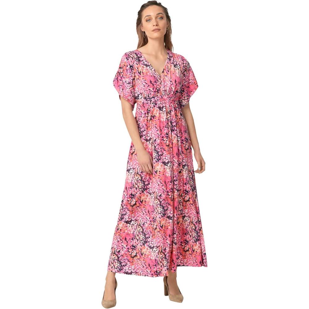 image:imageEllos Plus Size Knit TieBack MaxiRose Multi Print