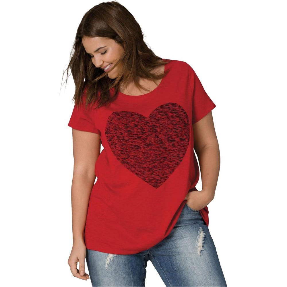 image:imageEllos Plus Size Love Graphic TeeClassic Red Heart