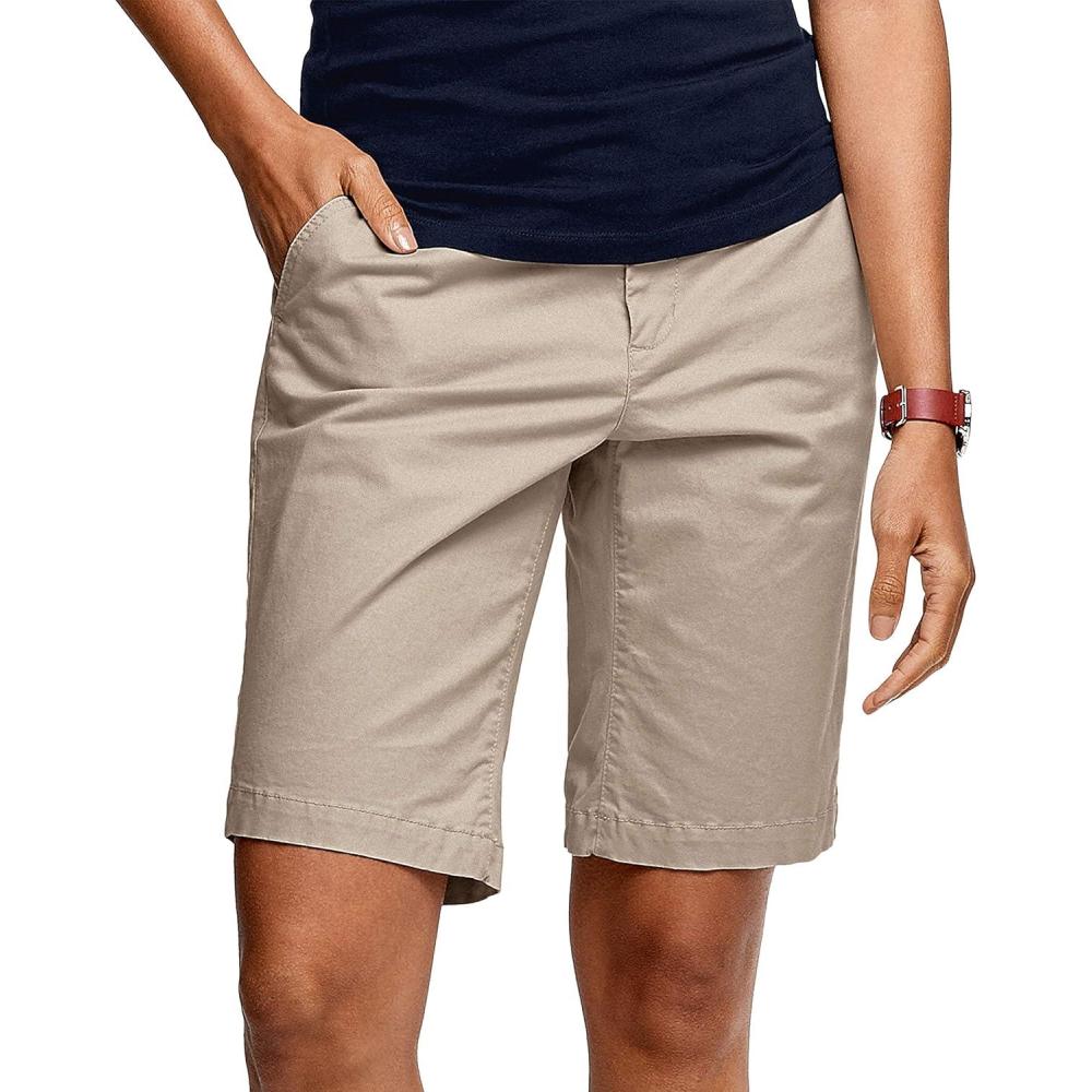 image:imageellos Plus Size Stretch Chino MidRise Bermuda ShortsNew Khaki