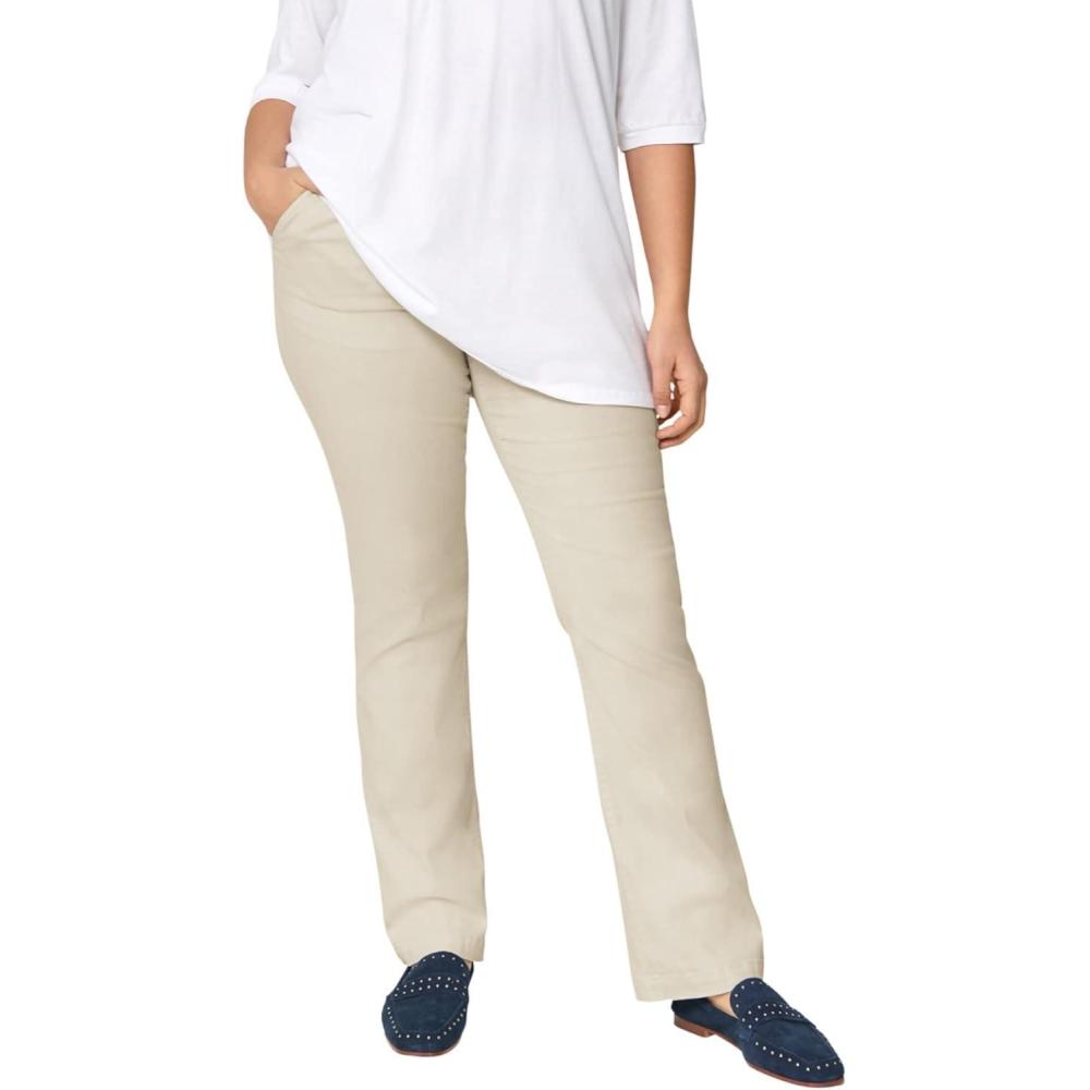 image:imageellos Plus Size Stretch Chino MidRise Classic Bootcut PantsStone