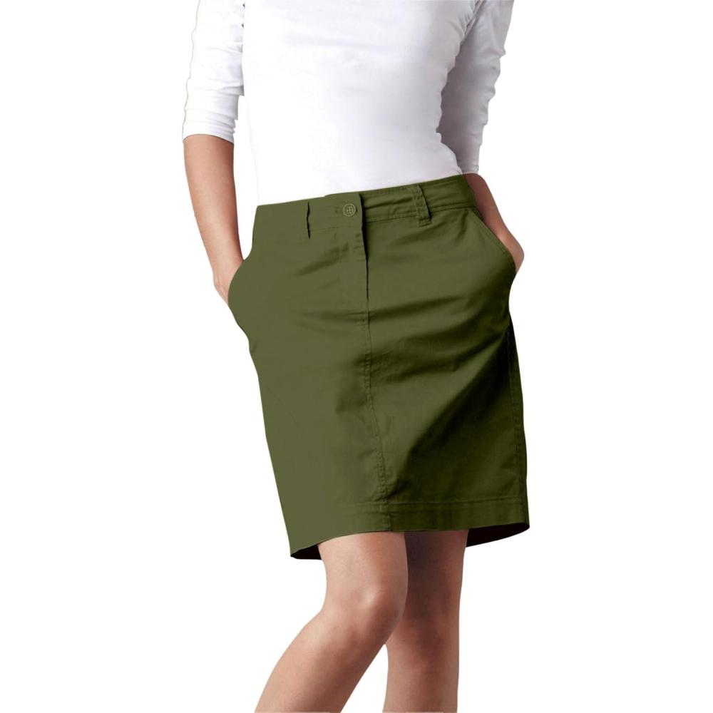 image:imageellos Plus Size Stretch Chino MidRise SkortDark Basil