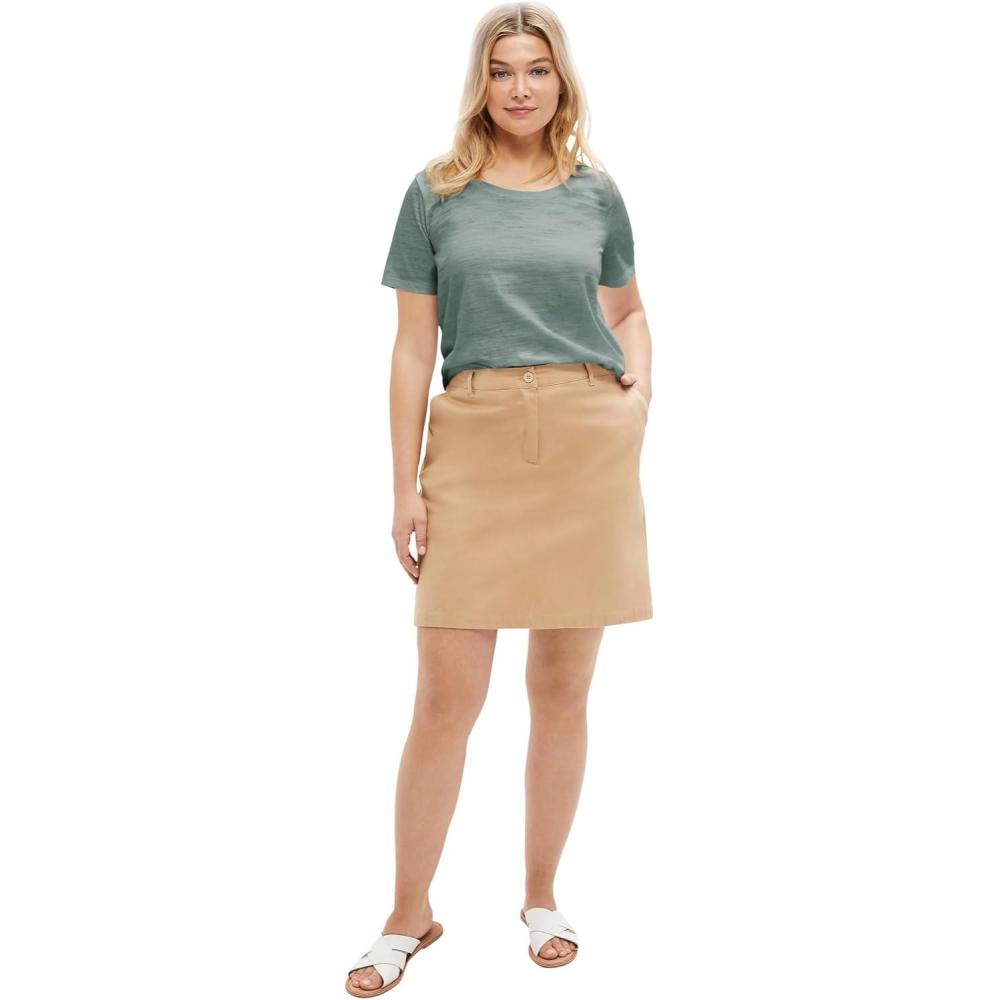 image:imageellos Plus Size Stretch Chino MidRise SkortGrey Spruce