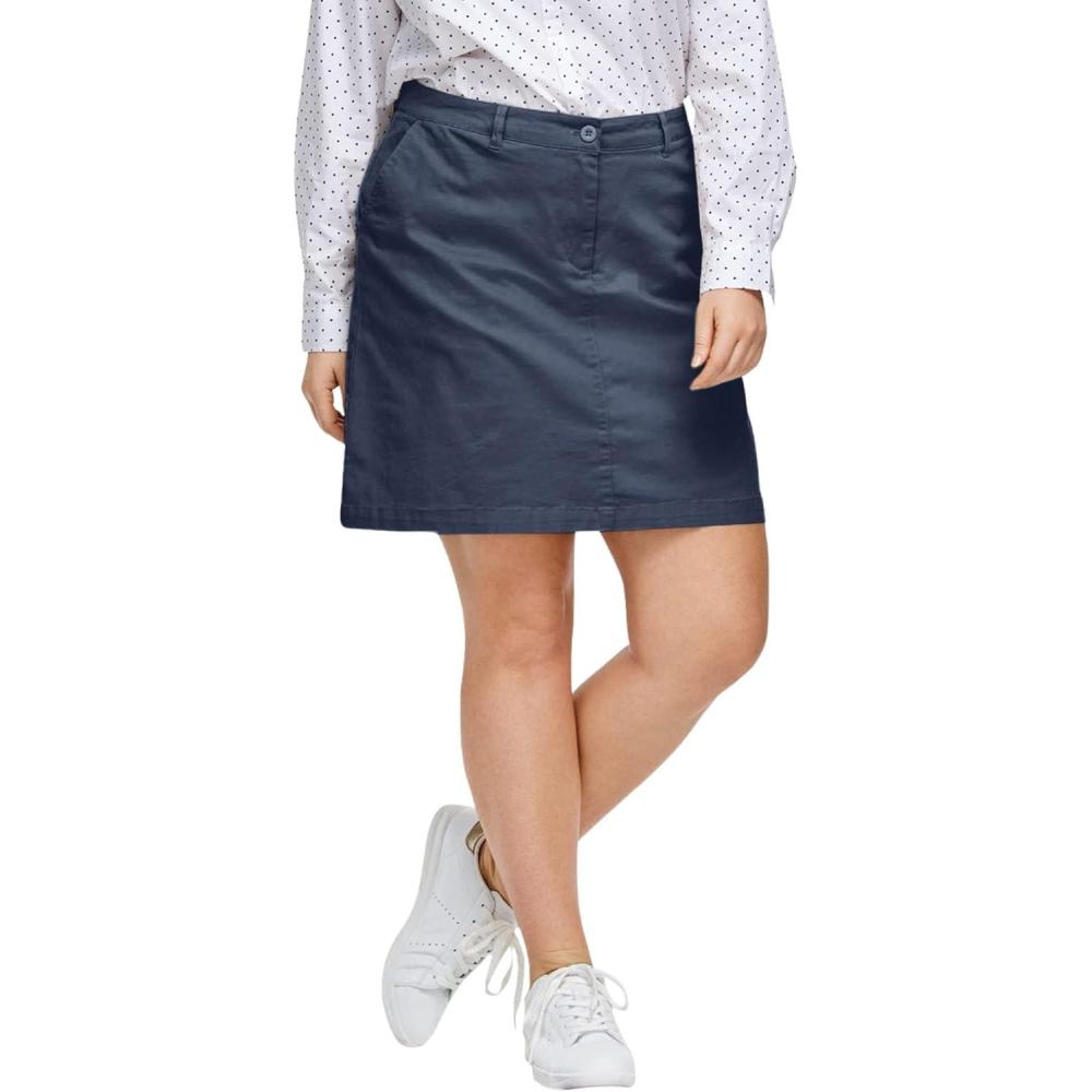 image:imageellos Plus Size Stretch Chino MidRise SkortNavy