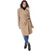 image:imageEllos Plus Size WrapCollar WoolBlend CoatBrown Sugar