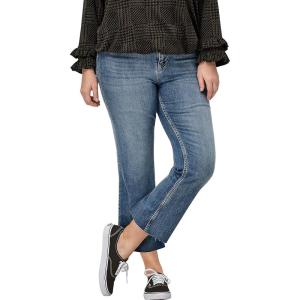 Ellos Plus Size Crop Bootcut Jeans(Light Stonewash)