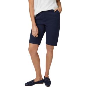 ellos Plus Size Stretch Chino Mid-Rise Bermuda Shorts(Navy)