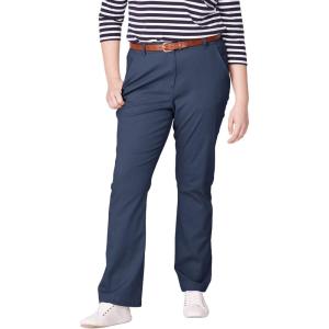 ellos Plus Size Stretch Chino Mid-Rise Classic Bootcut Pants(Navy)