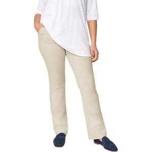 ellos Plus Size Stretch Chino Mid-Rise Classic Bootcut Pants(Stone)