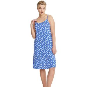 ellos Plus Size Stretch Knit Scoop Neck Tank A Line Dress(Royal Periwinkle Floral)