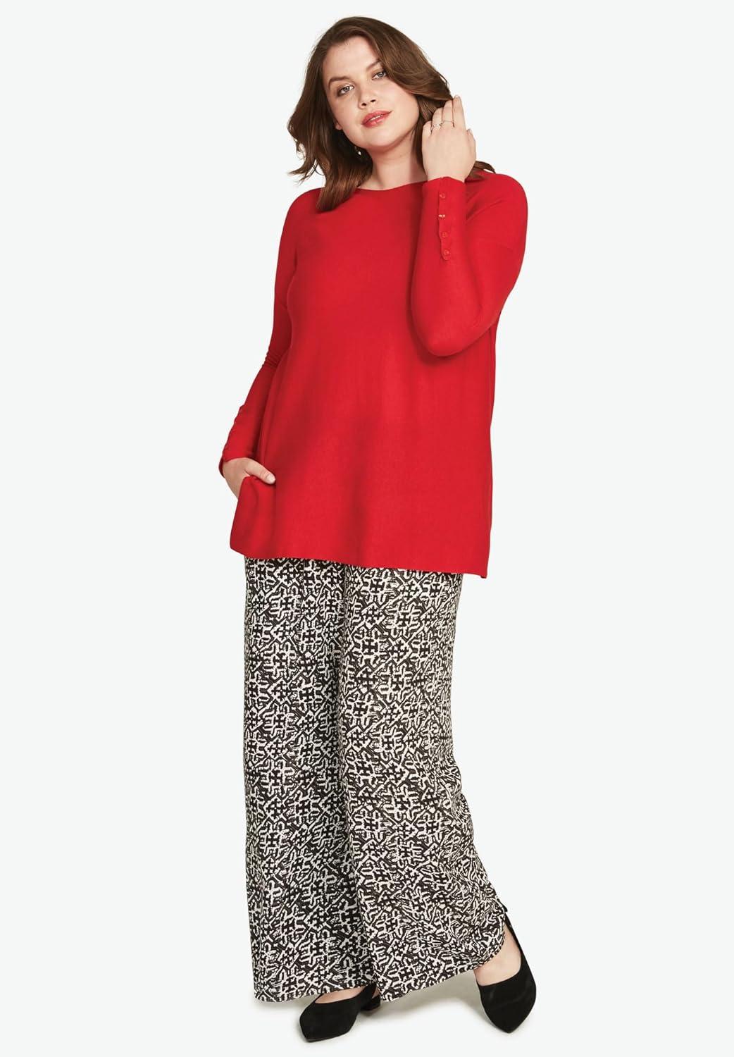 image:imageEllos Plus Size Boatneck Sweater TunicNavy