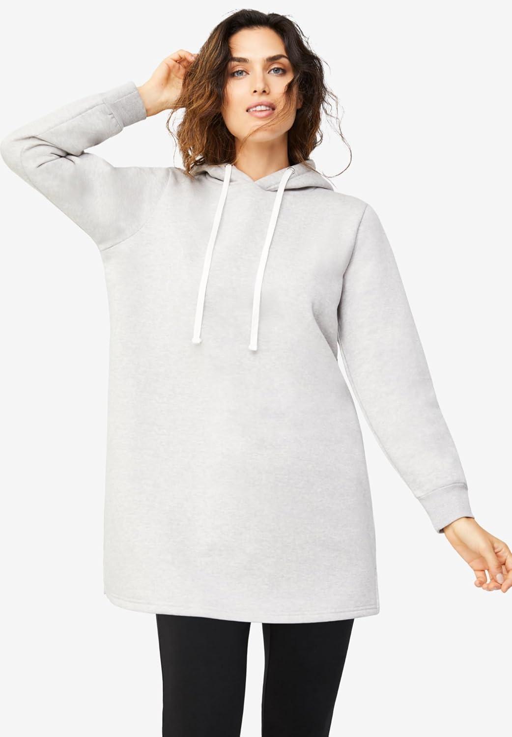 image:imageEllos Plus Size Hooded Sweatshirt TunicAqua Sky