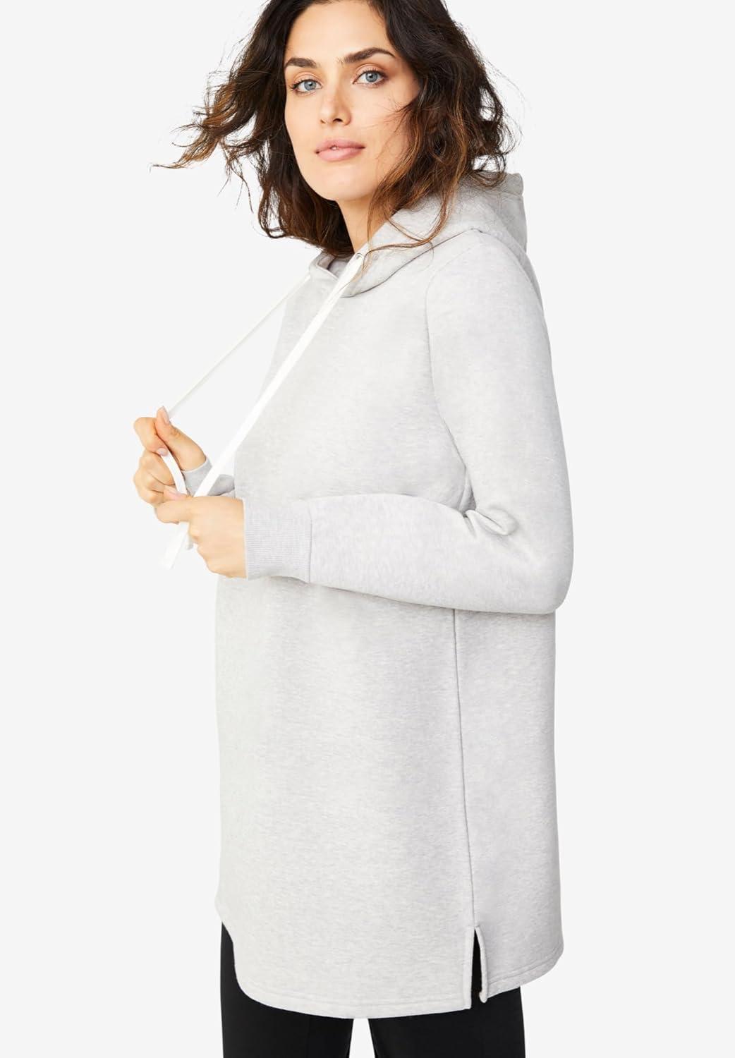 image:imageEllos Plus Size Hooded Sweatshirt TunicAqua Sky