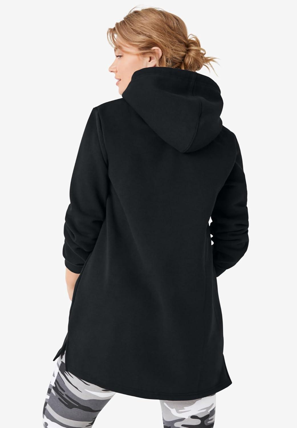 image:imageEllos Plus Size Hooded Sweatshirt TunicBlack