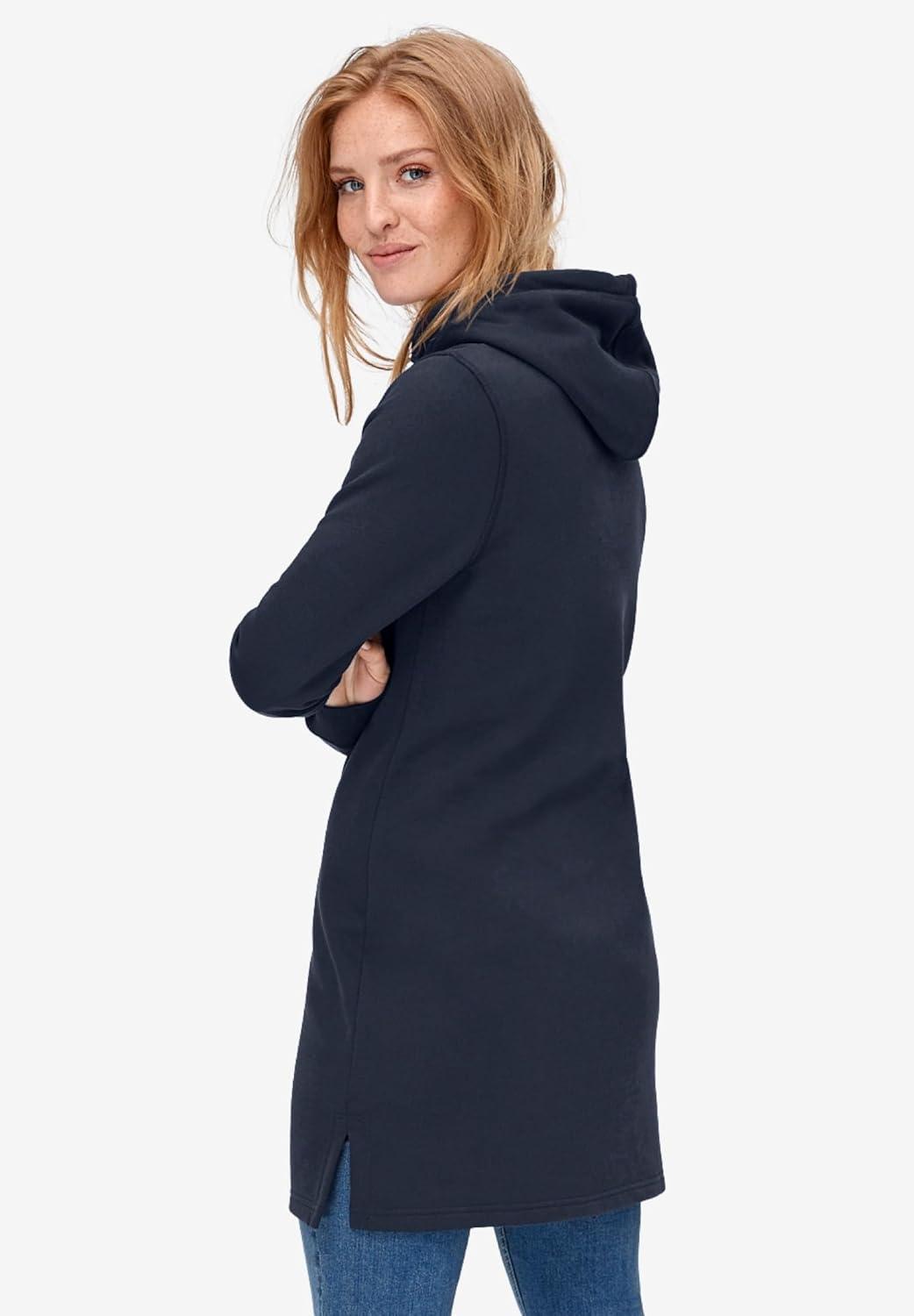 image:imageEllos Plus Size Hooded Sweatshirt TunicRich Navy