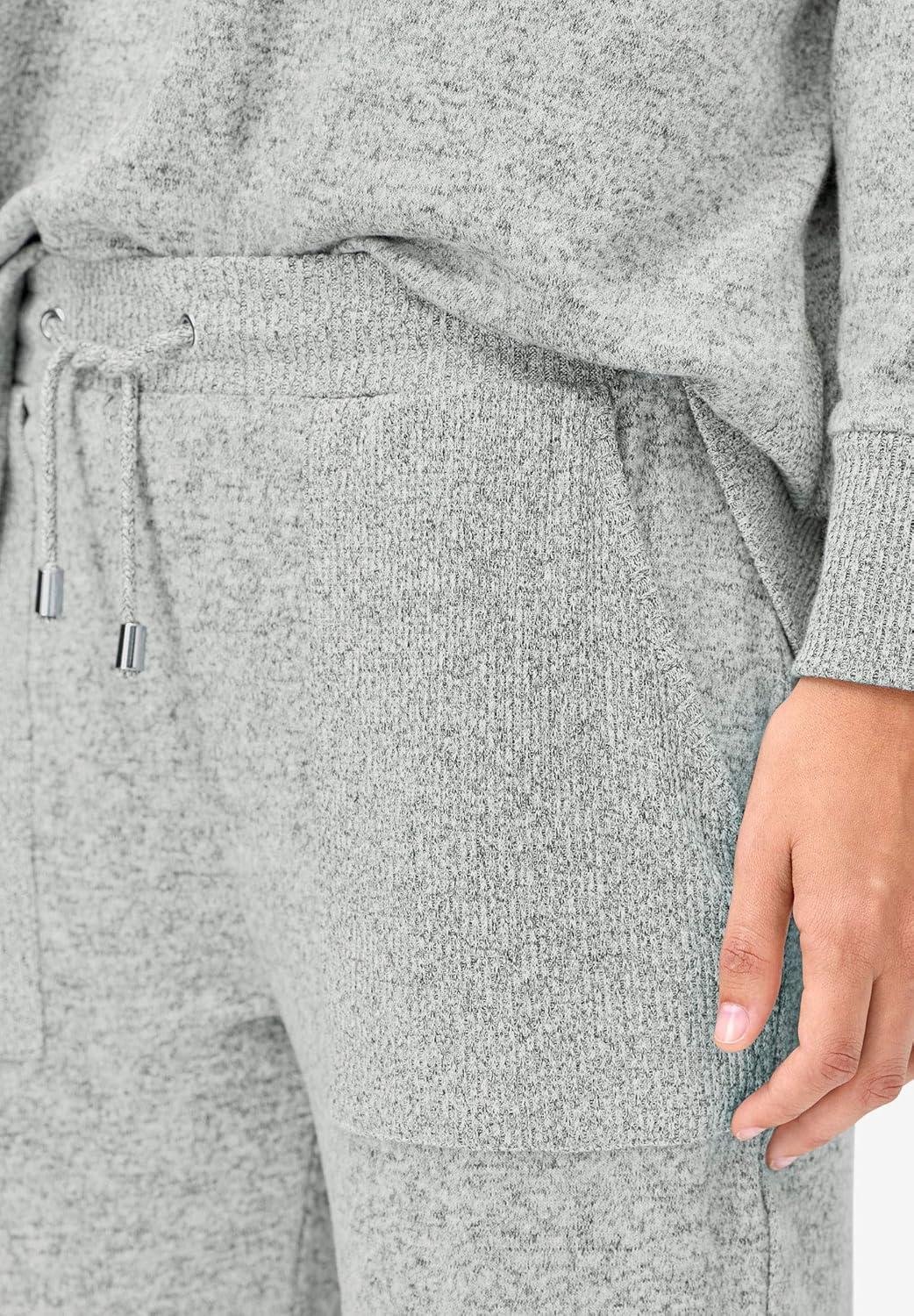 image:imageEllos Plus Size Marled Knit Jogger PantsMarled Navy