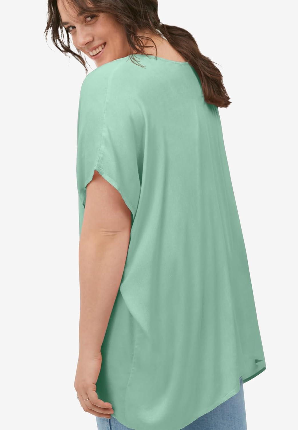 image:imageEllos Plus Size Oversized LinenBlend TunicAntique Jade