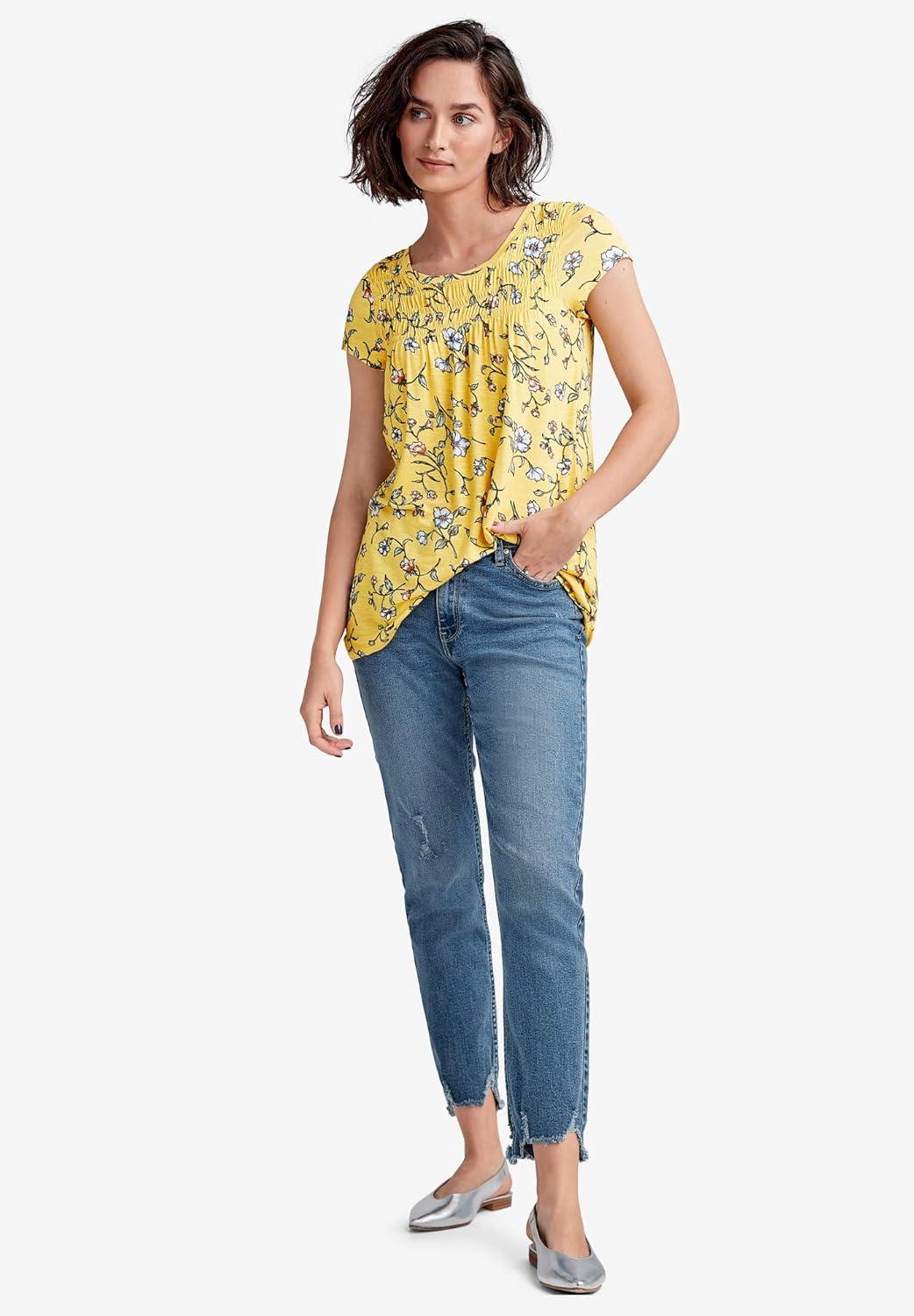 image:imageEllos Plus Size Smocked TunicMidnight Berry Floral