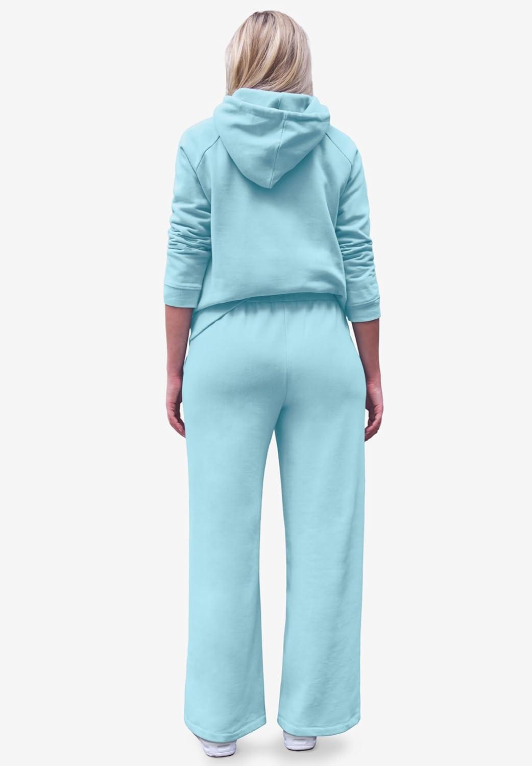 image:imageEllos Plus Size Wide Leg Fleece Sweatpant with Drawstring WaistBlack