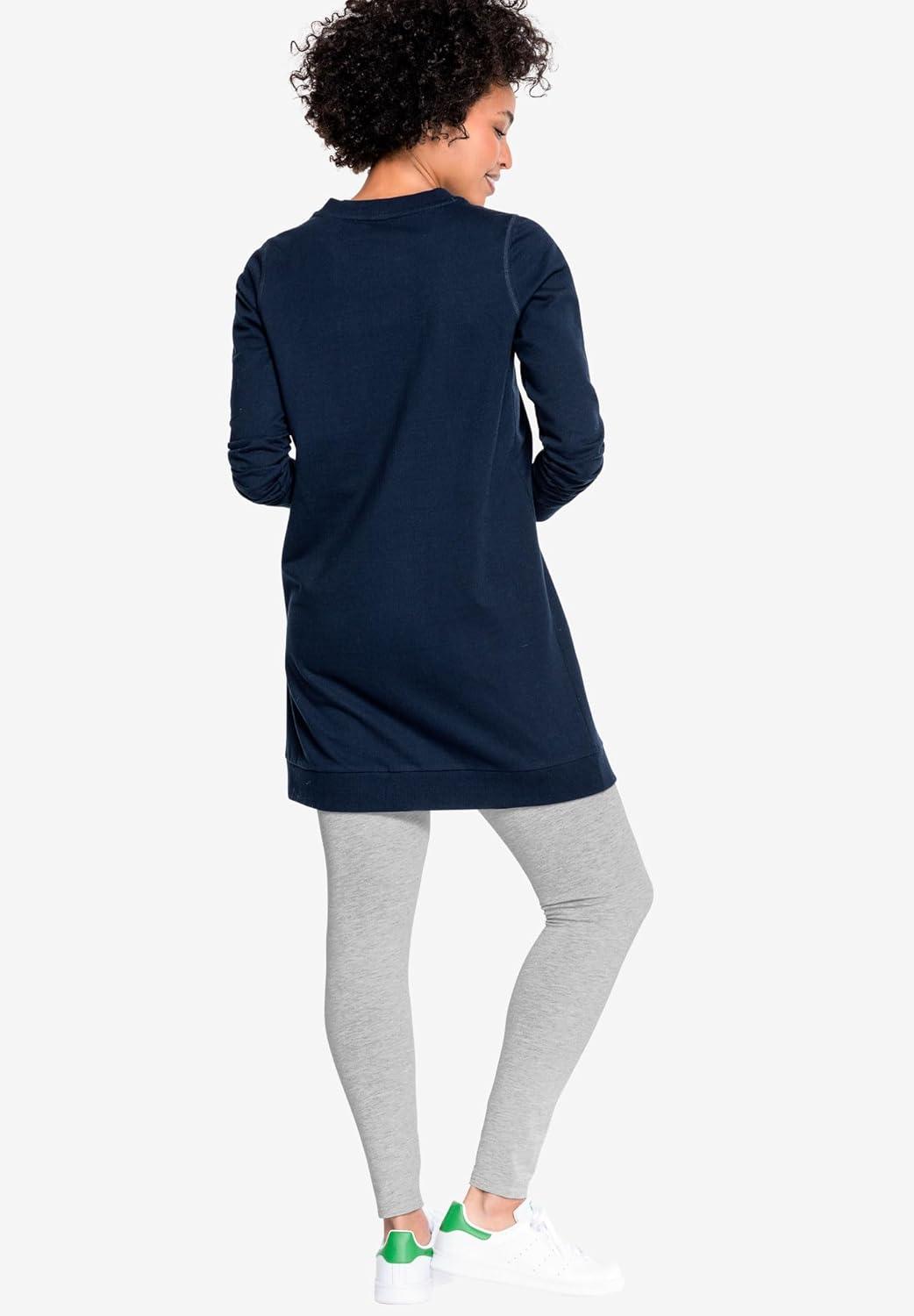 image:imageEllos Womens Plus Size Leggings 3X Navy White Print