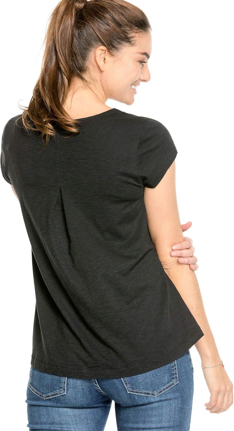 image:imageellos Plus Size Cotton Jersey Slub Cap Sleeve Trapeze TeeBlue Red Ditsy