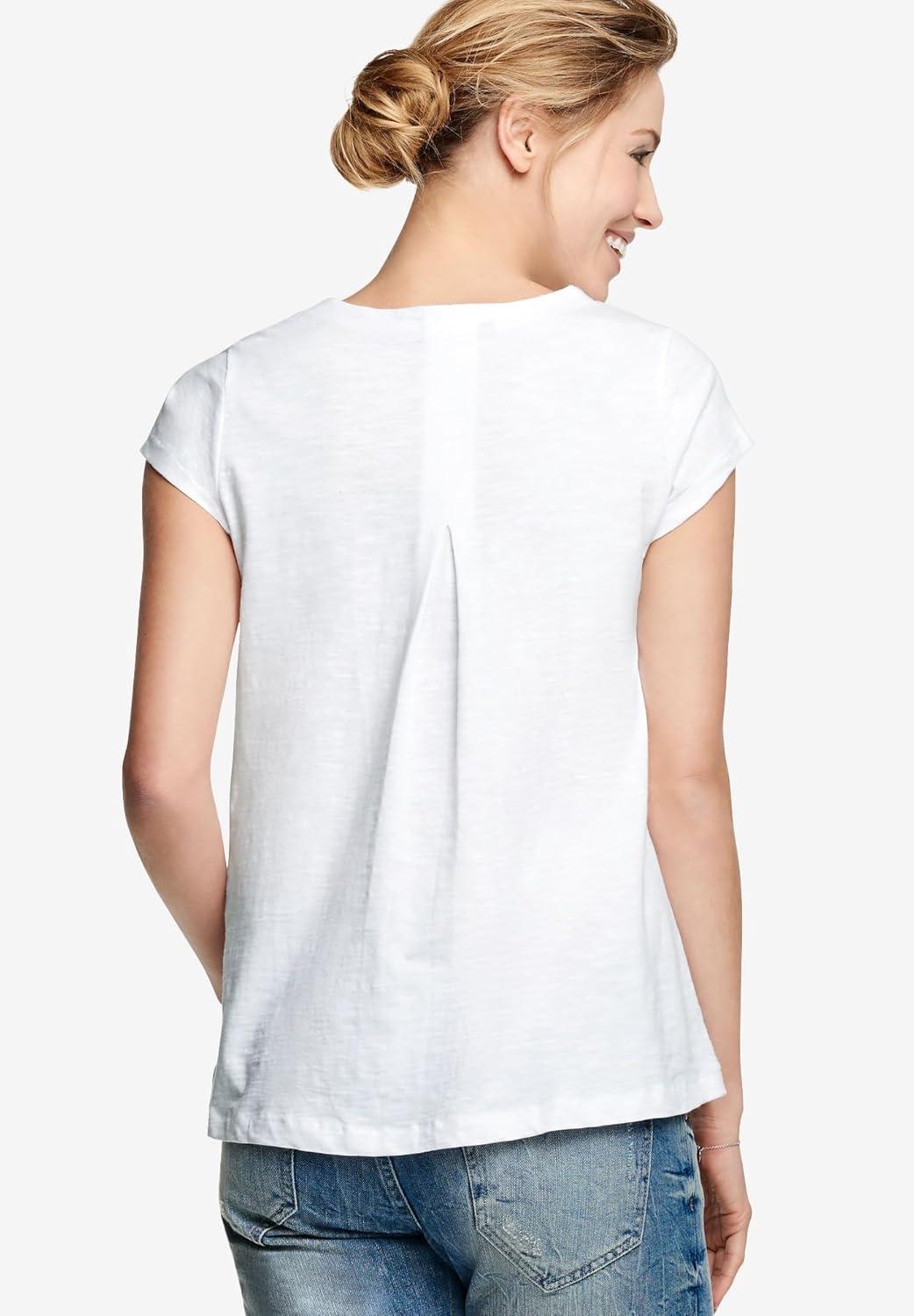 image:imageellos Plus Size Cotton Jersey Slub Cap Sleeve Trapeze TeeWhite