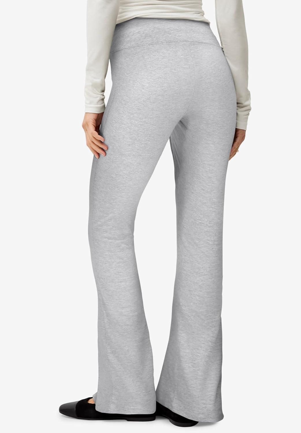 image:imageellos Plus Size Cotton Spandex Bootcut LeggingsHeather Grey