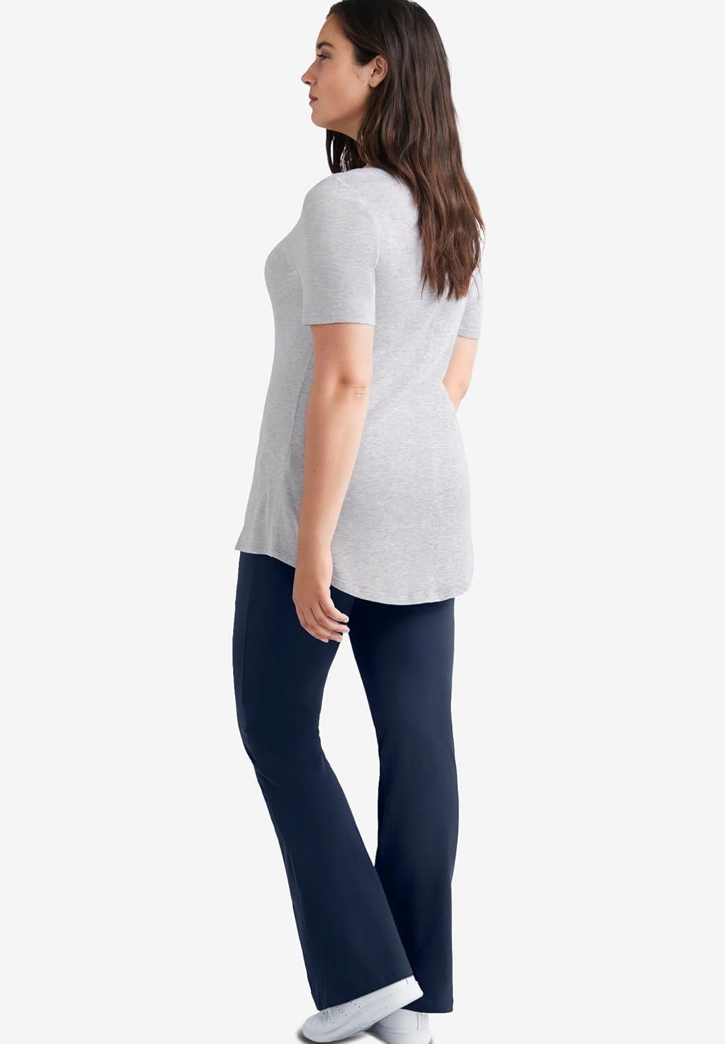 image:imageellos Plus Size Cotton Spandex Bootcut LeggingsNavy