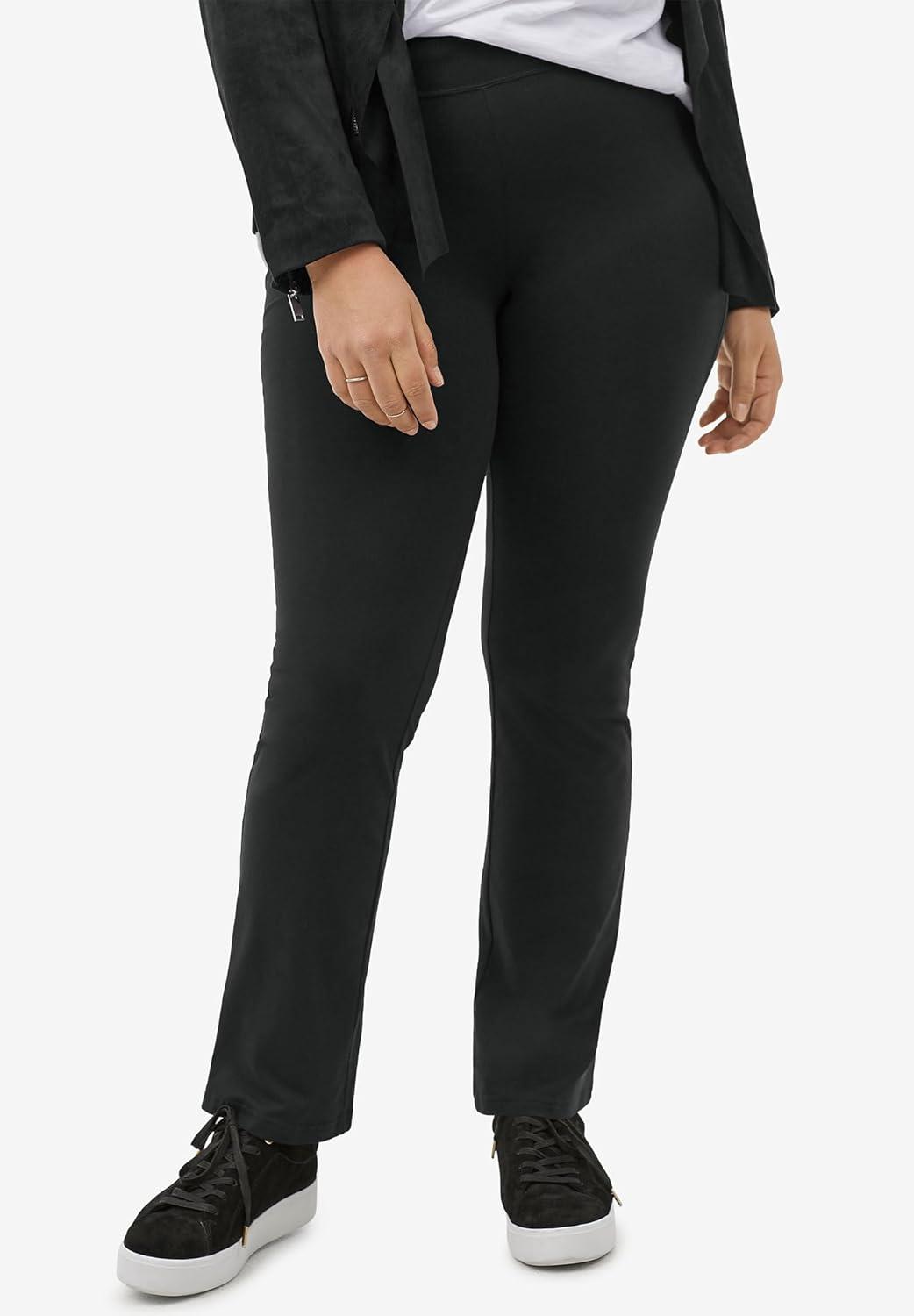 image:imageellos Plus Size Cotton Spandex Bootcut LeggingsNavy