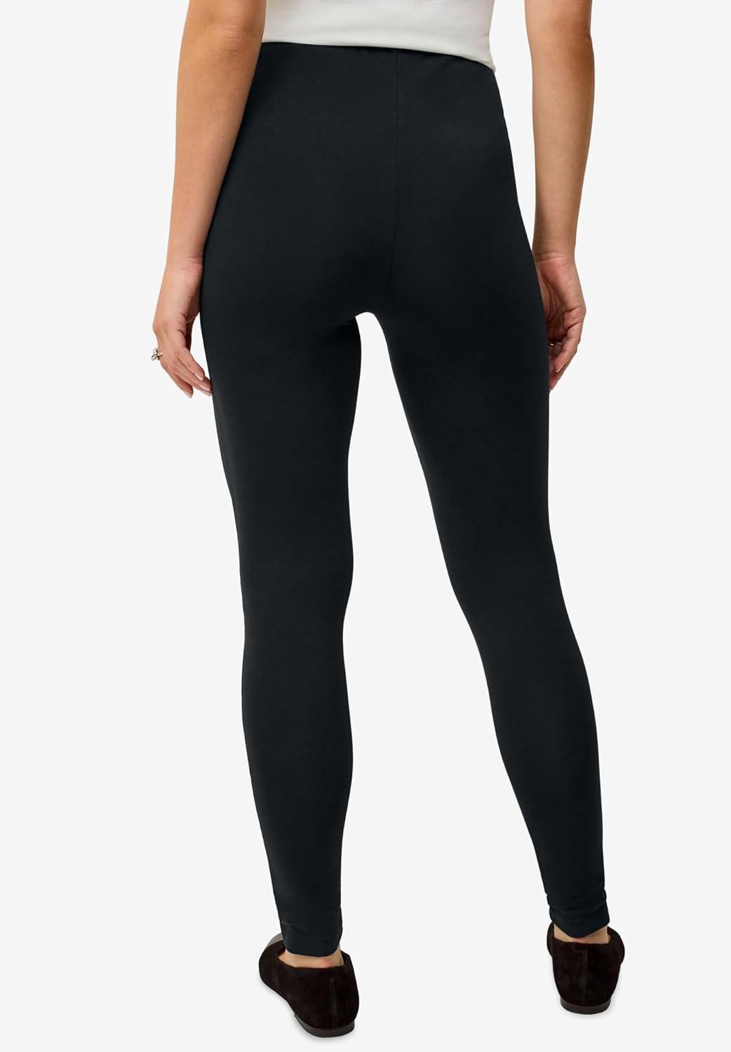 image:imageellos Plus Size Cotton Spandex Full Length LeggingsBlack