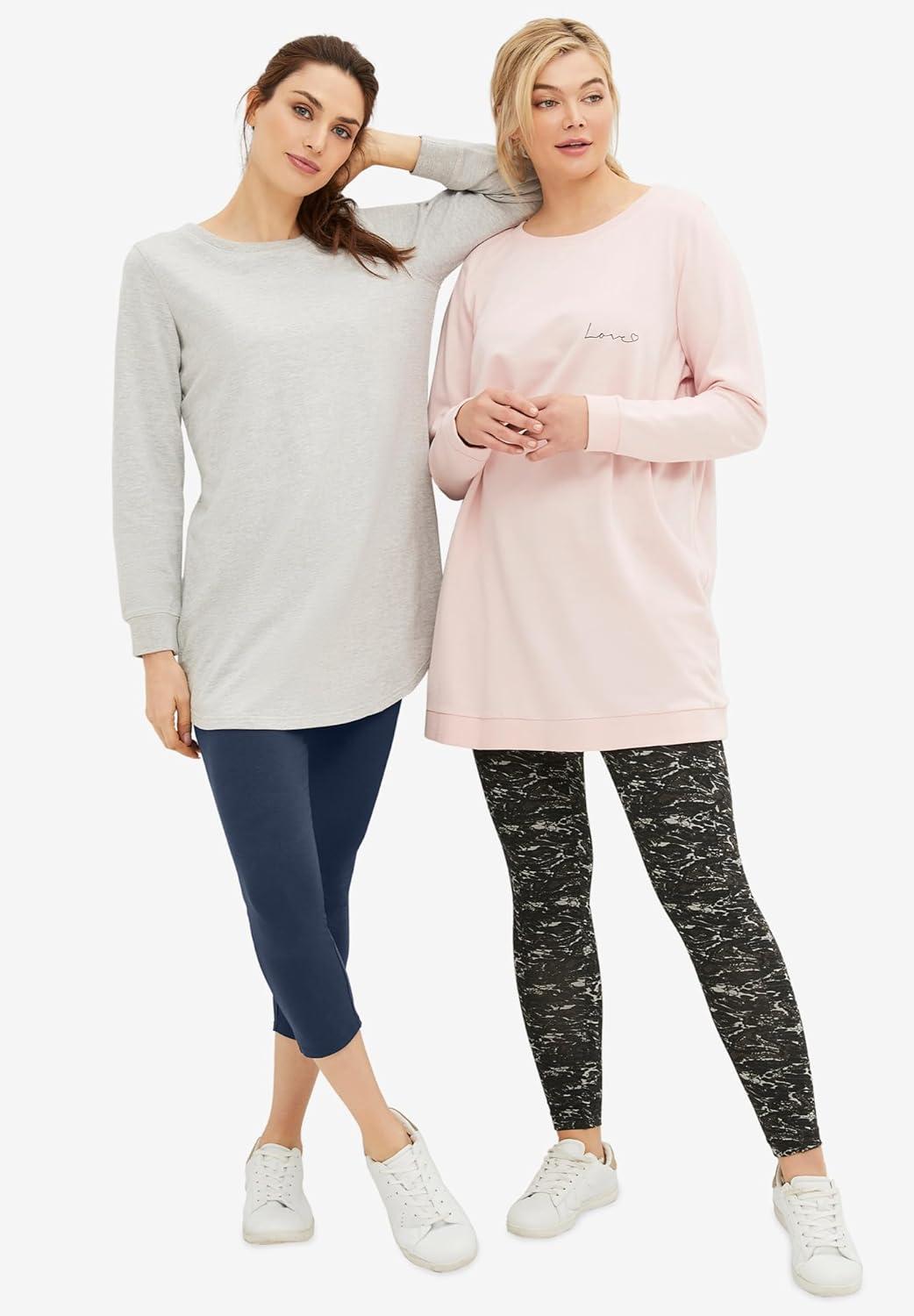 image:imageellos Plus Size Cotton Spandex Full Length LeggingsPlaid