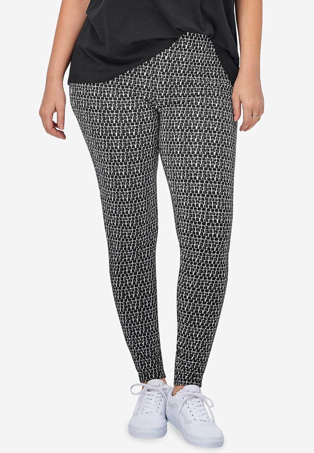 image:imageellos Plus Size Cotton Spandex Full Length LeggingsWhite