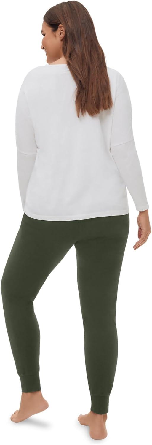 image:imageellos Plus Size Cotton Spandex Jogger Pull On Pants 3436 Deep Olive