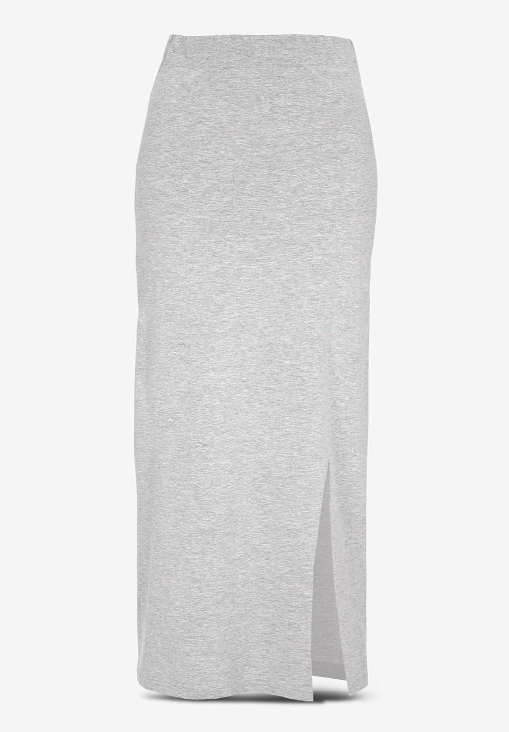 image:imageellos Plus Size Cotton Spandex Pull On A Line Maxi SkirtBlack