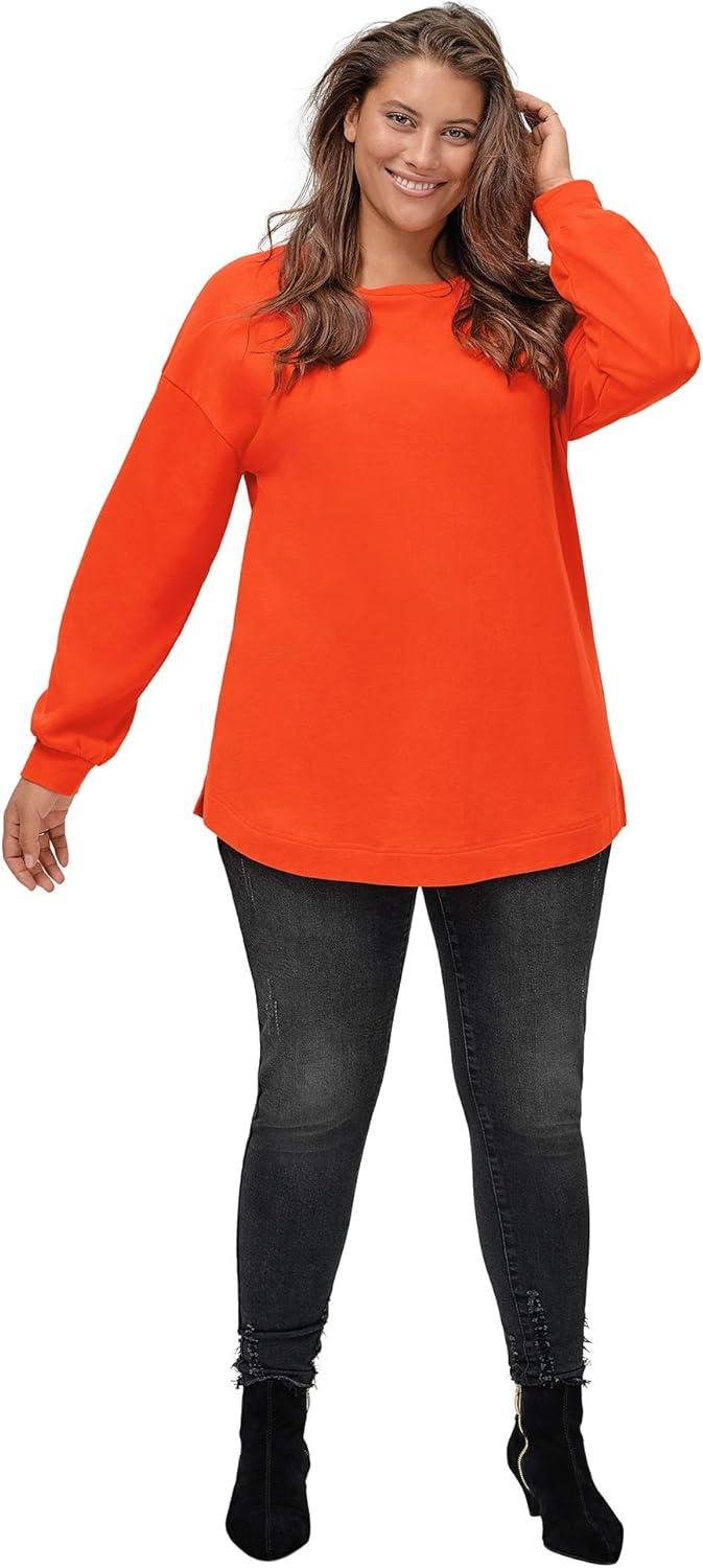 image:imageellos Plus Size French Terry Blouson Sleeve Sweatshirt TunicViolet Plum