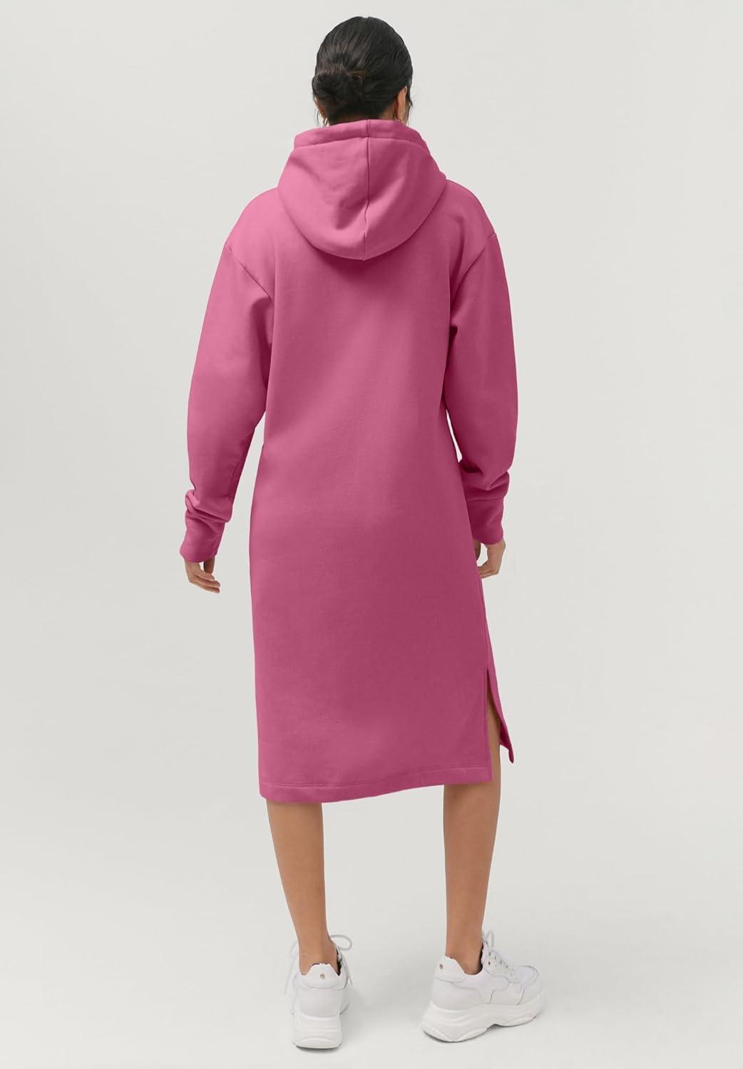 image:imageellos Plus Size French Terry Hooded Sweatshirt DressCherry Glow